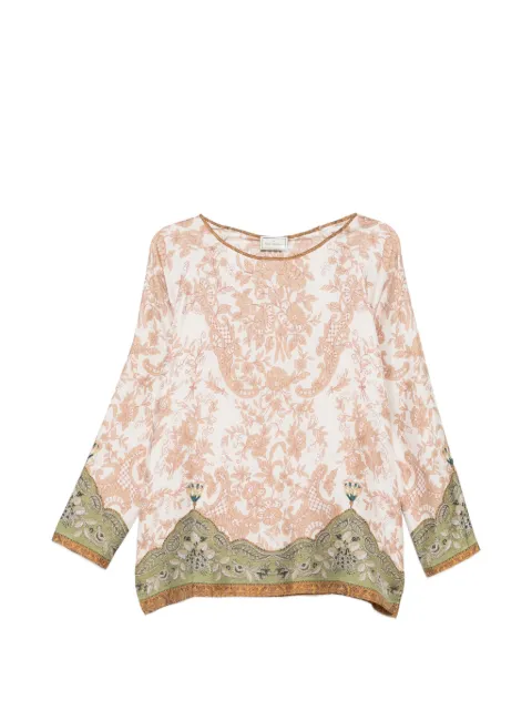 Pierre-Louis Mascia floral-print silk-blend blouse Neutrals 12951