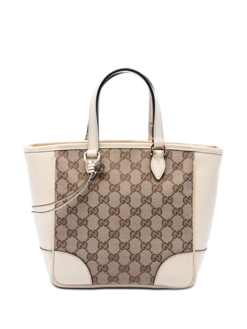 Gucci Pre-Owned 2016-2026 Small GG Canvas Bree satchel White S6GHGFUOQXUFONW2