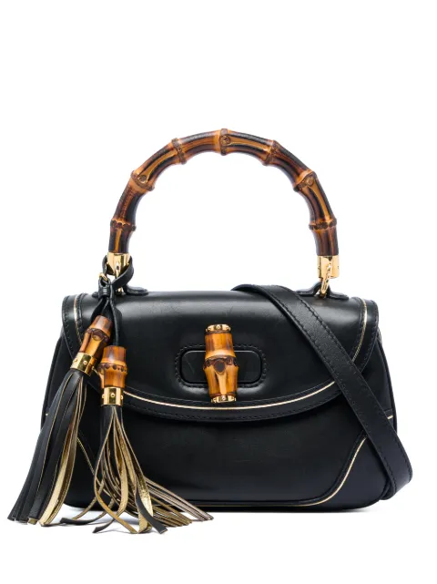 Gucci Pre-Owned 2016-2026 Medium Calfskin New Bamboo Top Handle Bag satchel Black B04FUJ6GHN2RXYYY