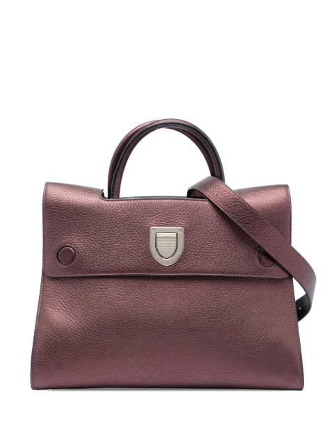Christian Dior Pre-Owned 2000-2026 Medium Metallic Grained Calfskin Diorever satchel Red D4UC4B0LPEYRHE7V
