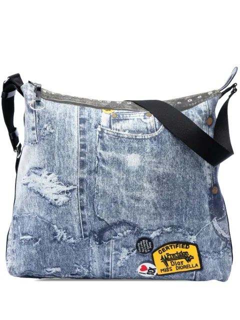 Christian Dior Pre-Owned 2001 Large Canvas Printed Denim Miss Diorella Messenger Bag crossbody bag Blue D1Q15UJW7WT6MHEA