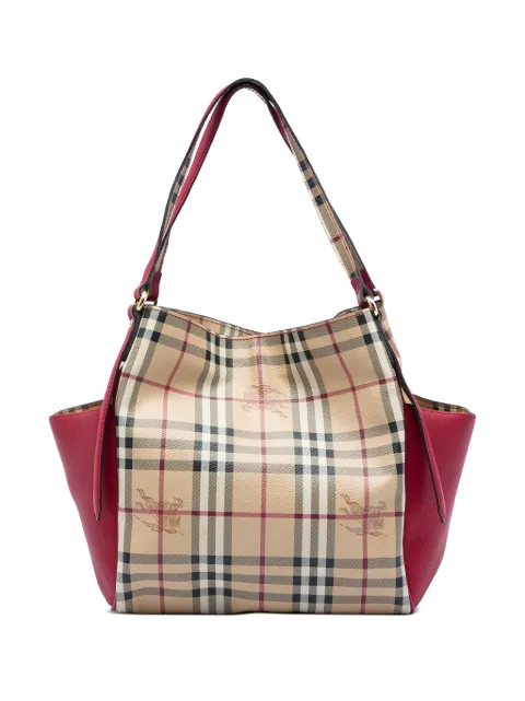 Burberry Pre-Owned 2000-2017 Small Leather Trimmed Haymarket Check Coated Canvas Canterbury tote bag Neutrals 9Y7TXQD3OYTPWJW3