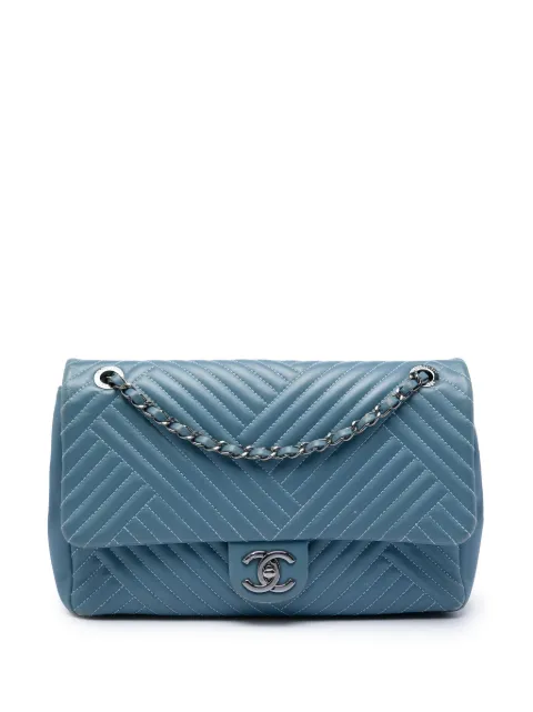CHANEL Pre-Owned 2015-2016 Large Lambskin CC Crossing Flap shoulder bag Blue PMDXR126HIO20NQ0