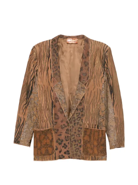 Roberto Cavalli Vintage 1980s animal-print patchwork jacket Brown RC900CGB