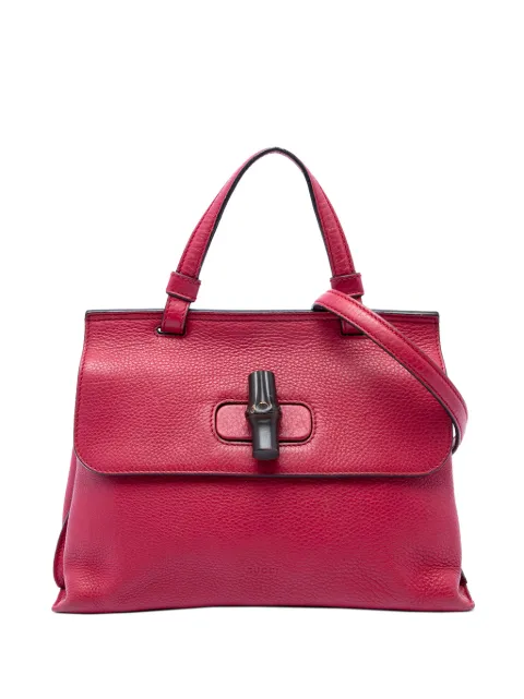 Gucci Pre-Owned 2016-2026 Small Calfskin Bamboo Daily satchel Pink N35VKUVK0M279W1I