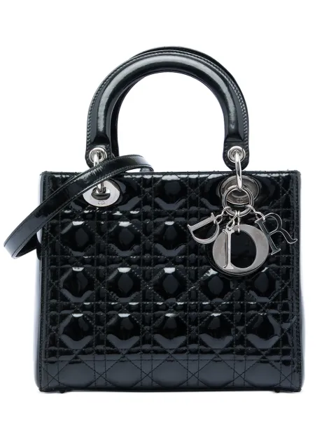 Christian Dior Pre-Owned 2010 Medium Patent Cannage Lady Dior satchel Black N2Q9NSH8J5IHAL5E