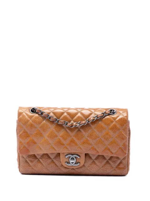 CHANEL Pre-Owned 2008-2009 Medium Classic Crinkled Patent Double Flap shoulder bag Brown 6MCXONG7NPXP8URB