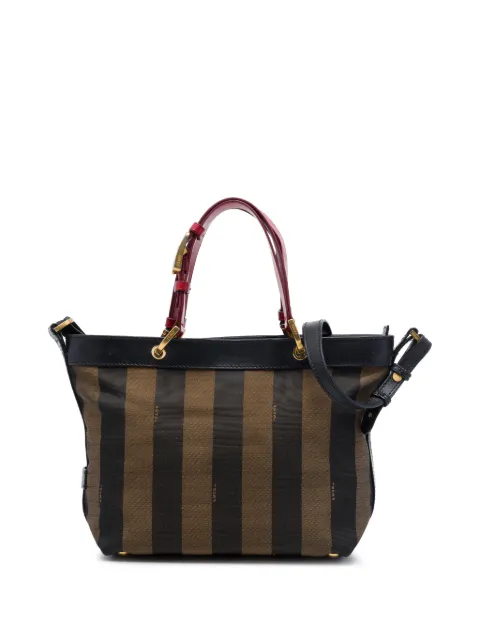 Fendi Pre-Owned 2010-2026 Canvas Pequin Stripe satchel Brown M2HC31GKAV3AFYYZ