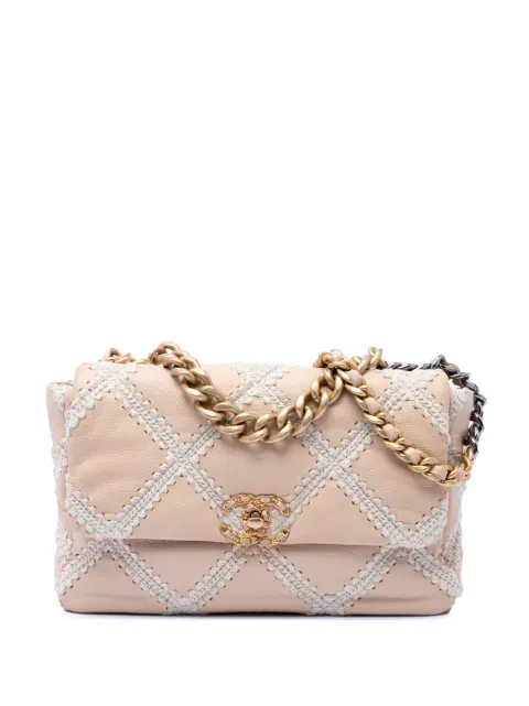 CHANEL Pre-Owned 2020 Large Crochet Calfskin 19 Flap satchel Neutrals 60NPR6Y5QTG7XOF9