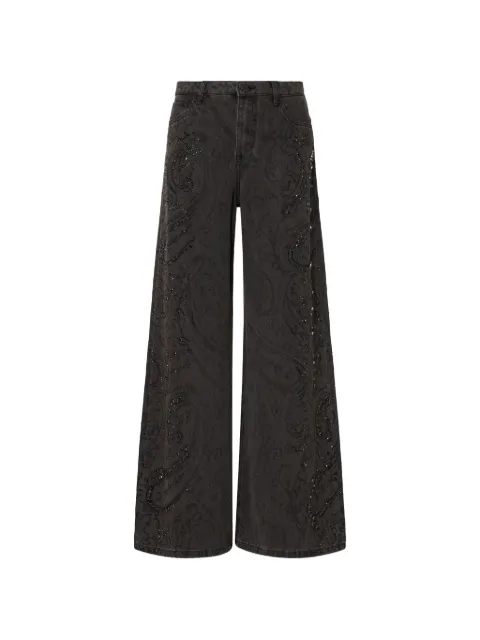LIU JO flared jeans with gemstones Black UF6244D0319