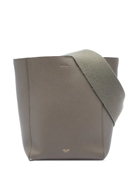 Celine Pre-Owned 2010-2026 Small Soft Grained Calfskin Seau Sangle bucket bag Grey KCQIW6ORSYZXM1X0