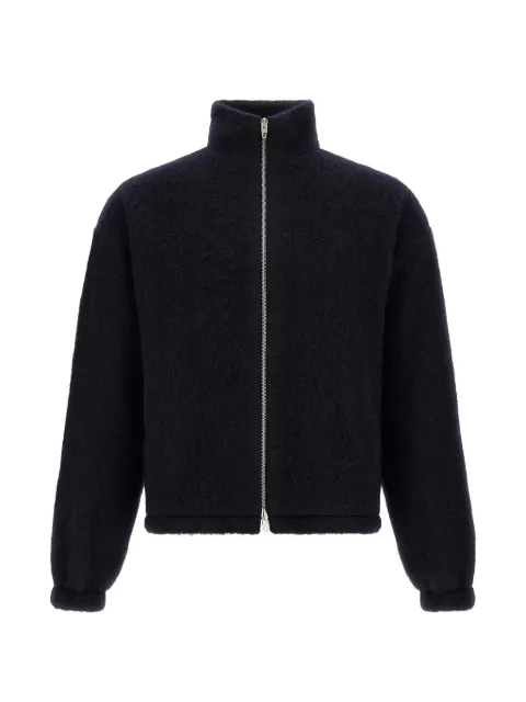 Jil Sander textured-knit zip-up cardigan Blue J22HG0116J20379