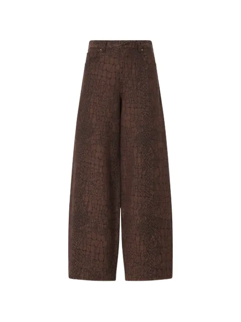 LIU JO balloon jacquard trousers Brown UF6174D0369