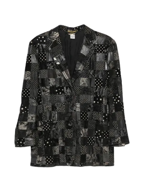Roberto Cavalli Vintage 1970s patchwork leather jacket Black RC1200CGA