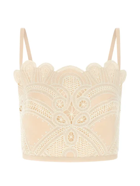 Elie Saab macramé scalloped bralette Neutrals TO423NP26COE16CREAM