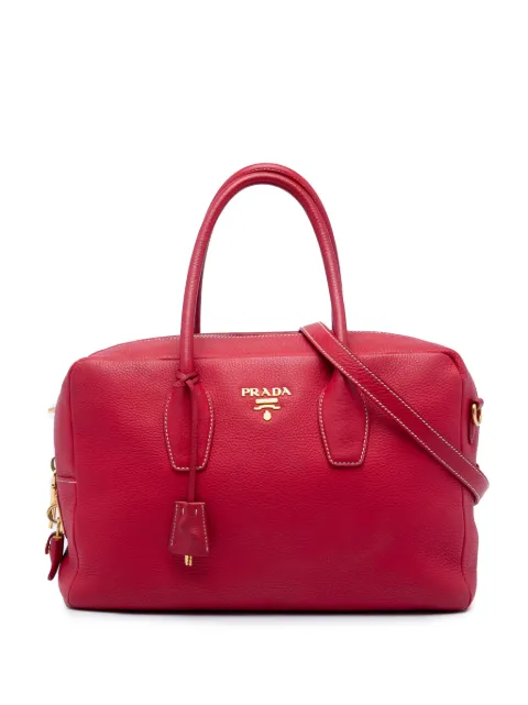 Prada Pre-Owned 2010-2026 Vitello Daino Bauletto Bag satchel Red 3Y5KL2GDECH0VURK