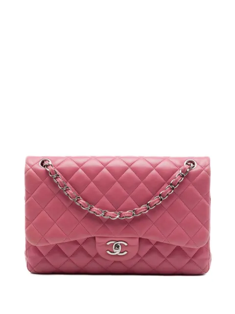 CHANEL Pre-Owned 2013-2014 Jumbo Classic Lambskin Double Flap shoulder bag Pink AVX3HAVK17CDH2I7