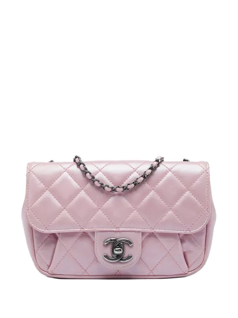 CHANEL Pre-Owned 2015-2016 Mini Quilted Metallic Calfskin Coco Pleats Chain Flap crossbody bag Pink 9VNT6VURUPIY8HGW