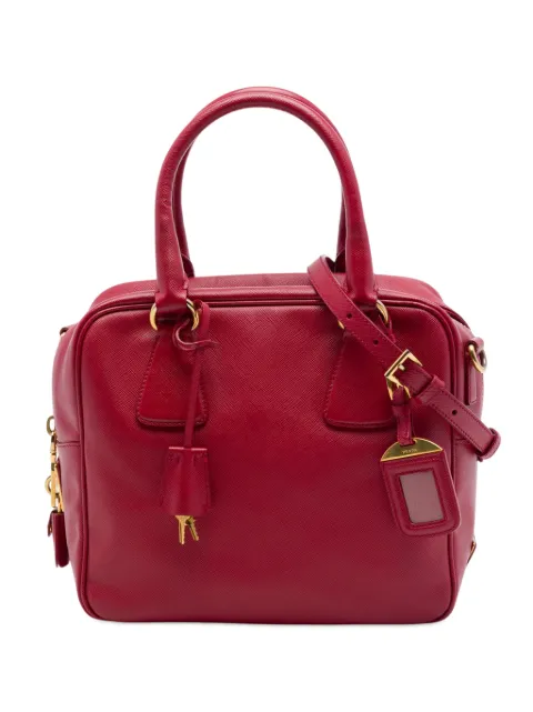 Prada Pre-Owned 2010-2026 Small Saffiano Square Bauletto satchel Red P5ZHSZN3VSEPO1LB