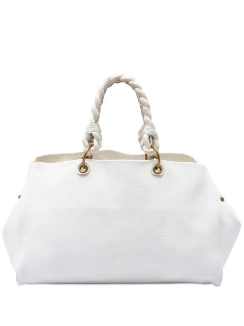 Bottega Veneta Pre-Owned 2012-2026 Canvas Braided tote bag White 93X0NH1ZB2DNF8OJ