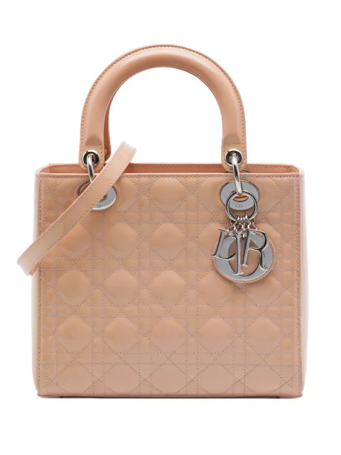 Christian Dior Pre-Owned 2013 Medium Patent Cannage Lady Dior satchel Brown ODCEAMDWIC3P7YUG