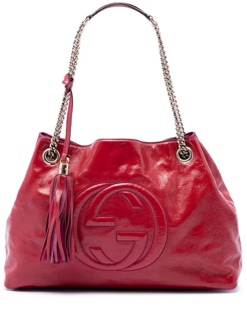 Gucci Pre-Owned 2016-2026 Medium Patent Soho Chain tote bag Red 92S8I7E73IU5WG9Q