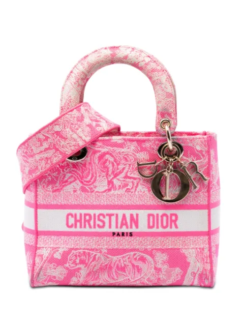 Christian Dior Pre-Owned 2022 Medium Embroidered Canvas Toile De Jouy Lady D Lite satchel Pink 8STUIABGQDUXVCJ2