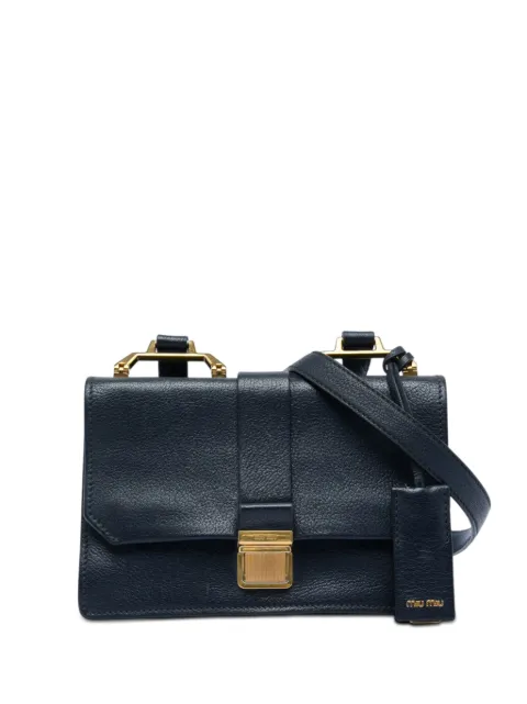 Miu Miu Pre-Owned 2010-2026 Goatskin Madras crossbody bag Blue MY4G41DD4INK2TMV