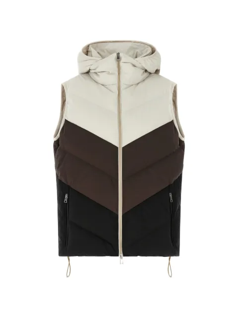 Kiton chevron-quilted color-block vest Neutrals D62637K0589L01