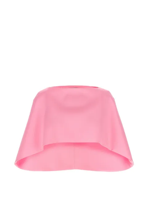 Alberta Ferretti cropped boat-neck cape Pink A330966280221