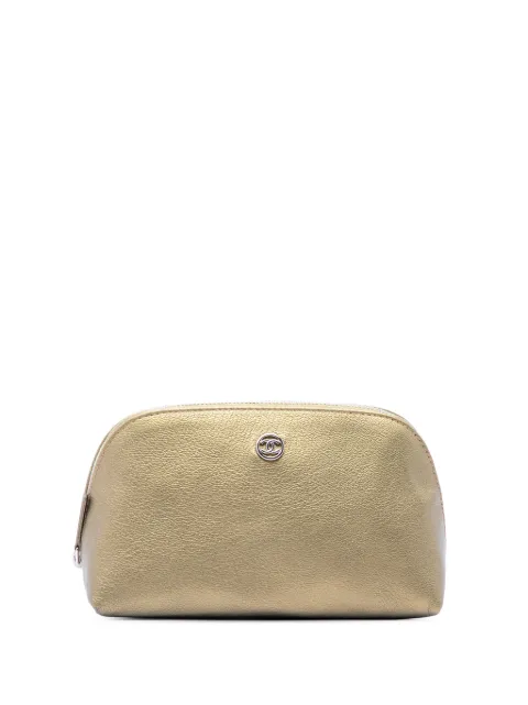 CHANEL Pre-Owned 2006-2008 CC Metallic Calfskin Cosmetic pouch Gold 5DJA50KDLJ3PHQ6H
