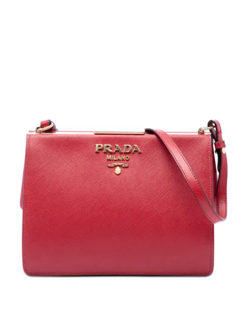 Prada Pre-Owned 2010-2026 Saffiano and City Calf Light Frame crossbody bag Red IQR6M1TYBM8L6SVX
