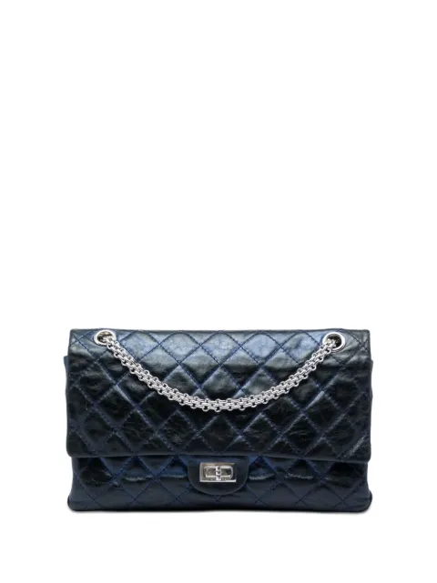 CHANEL Pre-Owned 2008-2009 Quilted Aged Calfskin Reissue 2.55 Double Flap 226 shoulder bag Blue 4BNY72PK5IG0MOF7