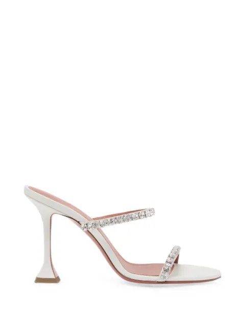 Amina Muaddi Gigi slippers 95 white nappa and white crystals White 17S366204GIG