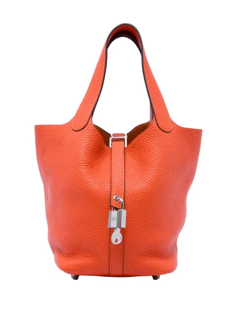 Hermès Pre-Owned 2016 Clemence Picotin Lock 18 handbag Orange 3M1PJLNH7TQJV4N3