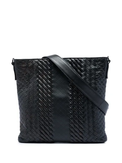 Bottega Veneta Pre-Owned 2012-2026 Leather Intreccio Imperatore crossbody bag Black GKGMQRMEFVLQXSEE