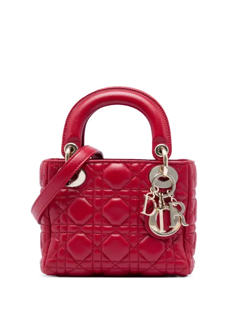 Christian Dior Pre-Owned 2017 Mini Lambskin Cannage Lady Dior satchel Red 2YFYO6OPQCFN1ZW9