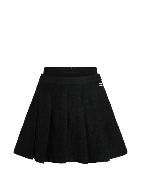 Karl Lagerfeld Ikon bouclé pleated skirt Black B3W12021