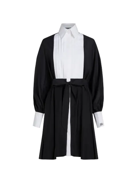 Karl Lagerfeld contrast bib shirt dress Black B3W13024