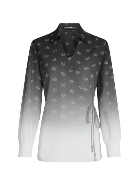 Karl Lagerfeld fluid wrap blouse Grey B3W11014A45