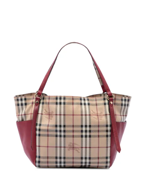 Burberry Pre-Owned 2000-2017 Small Leather Trimmed Haymarket Check Coated Canvas Canterbury tote bag Neutrals 0YVWPMMLS9YF8MKV