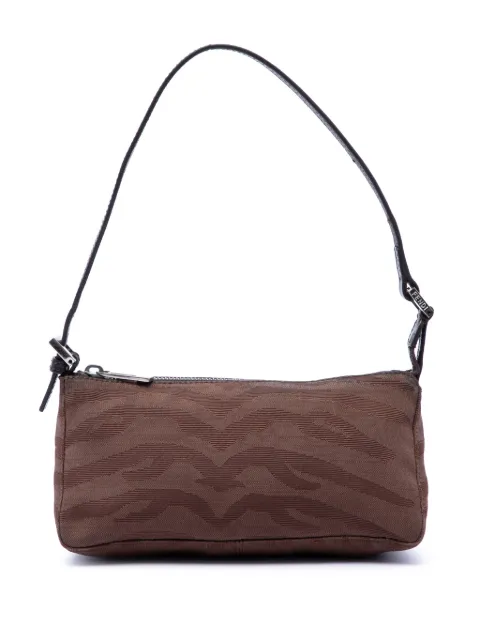Fendi Pre-Owned 2000-2010 Zebra Print Canvas Pochette shoulder bag Brown 0U8LZWJEZ0TE9M1E