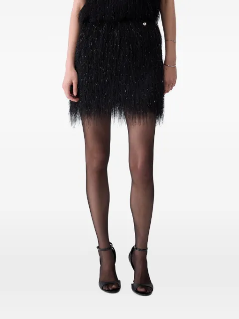 LIU JO fringe mini skirt Black CF6135J3996
