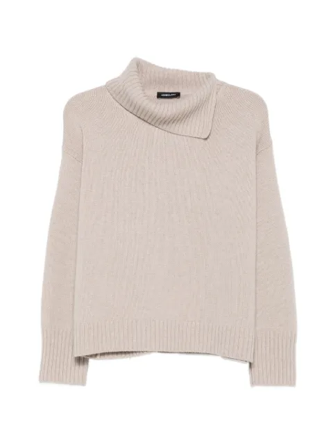 anne claire asymmetric roll-neck sweater Neutrals D1859857