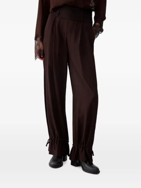 LIU JO wide-leg trousers with drawstring Brown CF6132T576A