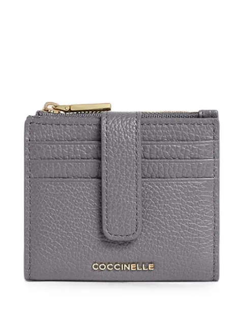 Coccinelle medium Metallic pebbled-leather wallet Grey E2MW511F701