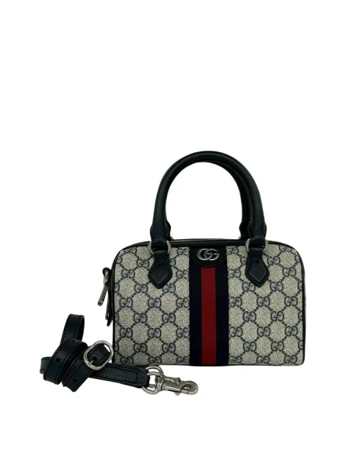 Gucci Pre-Owned 2016-2026 Mini GG Supreme Ophidia Web satchel Neutrals SKADI9B9UDM9HSWP