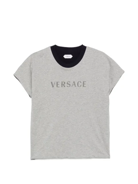 Versace logo-print reversible T-shirt Grey 10260911A18732