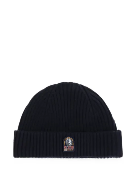Parajumpers ribbed-knit logo-patch beanie hat Blue 26WPAHAHA70PAL