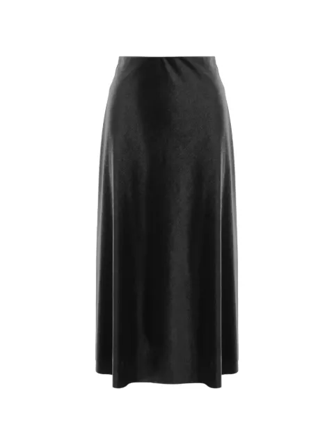 F.It velvet-effect high-waisted midi skirt Black 2360164799